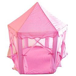 POCO DIVO Royal Gazebo Princess Castle Girls Outdoor Patio Pink Indoor Play Tent Hexagon Toy House