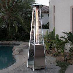 Belleze 42,000BTU Propane Patio Heater Pyramid w/Dancing Flame (CSA certified) – Stainless ...