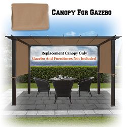 BenefitUSA 18′ x 8.3′ Universal Replacement Canopy Top Cover for Pergola Structure (Tan)