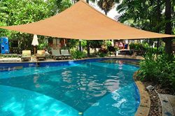 W.una 20’x20′  Deluxe Square Garden Patio Sun Sail Shade 20 ft , Color Desert Sand