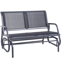 Outdoor Swing Glider Chair, Superjare 48″ Patio Bench for 2 Person, Garden Rocking Seating ...