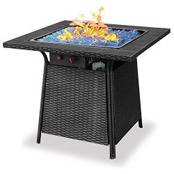 Blue Rhino Endless Summer Outdoor Patio Propane Gas Blue Glass Fire Pit