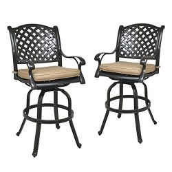 Table & Chair Designs – Nevada Cast Aluminum Patio Bar Stools with Sunbrella Premium C ...