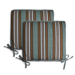 PacifiCasual Indoor/Outdoor All Weather Chair Pads 16″ X 16″ Seat Cushions Garden Pa ...