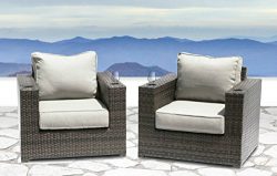 Lucca collection Outdoor Furniture Patio Sofa Couch Garden, Backyard, Porch or Pool All-Weather  ...