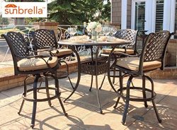 Nevada 5-Piece Cast Aluminum Patio Bar Set