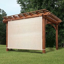 EZ2hang Garden Shade Fabric Adjustable Vertical Side Wall Panel for Patio/Pergola/Window 6x6ft Wheat