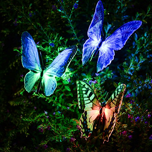 Garden Solar Lights Kearui Patio Automatic Color Changing Butterfly