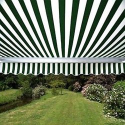 ALEKO AW6.5X5GRWHT00 Retractable Patio Awning Sun Shade 6.5 x 5 Feet Green and White Striped