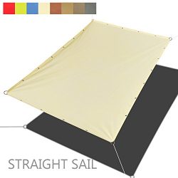 Alion Home Custom Sizes Straight Edge PU Waterproof Woven Sun Shade Sail for Car Tent, Carport,  ...