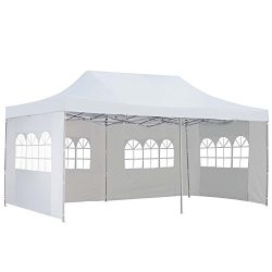 10×20 Ft Pop up Canopy Party Wedding Gazebo Tent Shelter with Removable Side Walls White