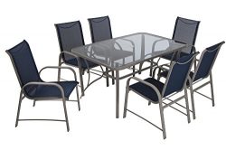 Cosco 88647BGPE Outdoor Living Patio Dining Set, Gray