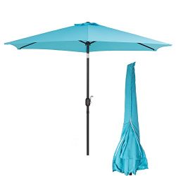 Sunnyline Patio Umbrella with Cover 10 Ft Outdoor Market Table Aluminum Umbrella with Push Butto ...