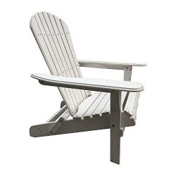 Carabelle Patio Outdoor Lawn & Garden Deck Villaret Adirondack Wood Chair (White)