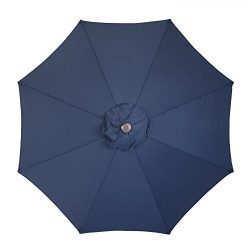 Le Papillon 9 ft 8 Ribs Patio Umbrella Replacement Top Cover, Dark Blue