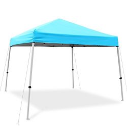 Ohuhu Pop-Up Canopy Instant Shelter W/ Wheeled Carry Bag, 10 by 10 Ft, Blue