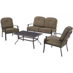 Mainstays Wentworth 4-Piece Patio Conversation Set, Seats 4 + 2pk Car SunShade