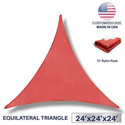 Windscreen4less 24′ x 24′ x 24′ Sun Shade Sail Canopy in Rust Red with Commerc ...