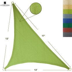 LyShade 12′ x 12′ x 17′ Right Triangle Sun Shade Sail Canopy (Lime Green) R ...