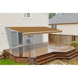 ALEKO 10×8 Feet Retractable Patio Awning, Sand Color