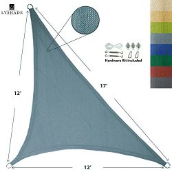 LyShade 12′ x 12′ x 17′ Right Triangle Sun Shade Sail Canopy with Stainless St ...