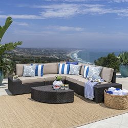 Reddington Outdoor Patio Furniture 6-Piece Sectional Sofa Set with Cushions