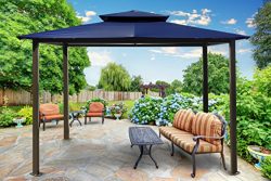 Paragon-Outdoor GZ584EN Soft Top Soft Top Barcelona Gazebo, Navy, 10′ x 12′