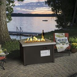 Barton Outdoor Propane Gas Fire Pit Patio,w/Cover, ETL Certificated 50,000BTU