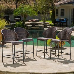 Bennett Multi-brown Wicker Counter Stool (Set of 4)