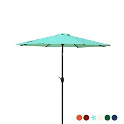 Patio Umbrella 9 Ft Aluminum Outdoor Table Market Umbrellas With Push Button Tilt and Crank, Saf ...