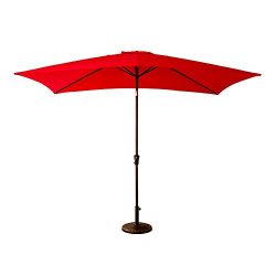 FLAME&SHADE 6 feet 6 inch x 10 feet Rectangular Market Outdoor Patio Umbrella with Crank Lif ...