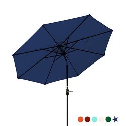 Masvis Patio Umbrella 9 Ft Aluminum Outdoor Table Market Umbrellas With Push Button Tilt and Cra ...