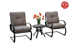 Kozyard Susan 3 PCs Patio Bistro Set Outdoor Furniture for Patio, Garden, and Yard with Cushione ...