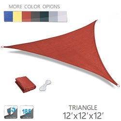 LOVE STORY 12′ x 12′ x 12′ Triangle Terra UV Block Sun Shade Sail Perfect for  ...