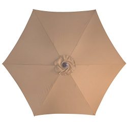 Le Papillon 9 Ft 6 Ribs Patio Umbrella Replacement Top Cover, Beige