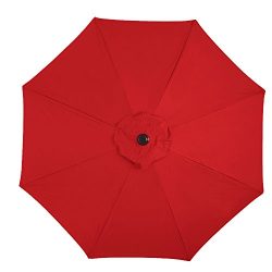 Le Papillon 9 ft 8 Ribs Patio Umbrella Replacement Top Cover, Red