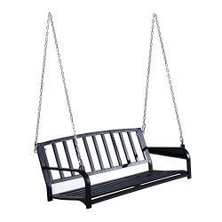 Outsunny 50″ Outdoor Patio Hanging Porch Swing Chair Bench Seat