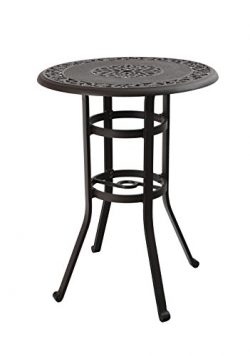 PHI VILLA 32″ Cast Aluminum Counter Height Bistro Round Table for Oudoor Paito