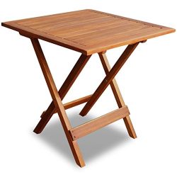 vidaXL Outdoor Folding Square Coffee/Side Table Acacia Wood Patio Deck Garden Furniture