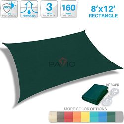 Patio Paradise 8′ x 12′ Dark Green Sun Shade Sail Rectangle Canopy – Permeable ...