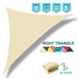 SoLGear 12’x12’x17′ Right Triangle Beige UV Block Sun Shade Canopy Perfect for ...