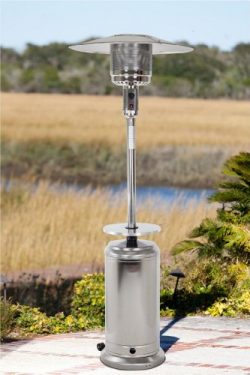 Fire Sense 46,000 BTU [XL-Series] Stainless Steel Patio Heater w/Drink Table and Wheels (Propane)