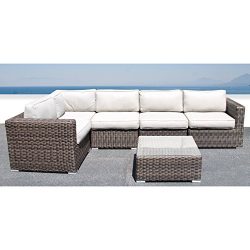 Living Source International Sectional Sofa, Wicker Furniture Outdoor Wicker Patio Furniture Sofa ...