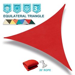 SoLGear 16′ x 16′ x 16′ Triangle Red UV Block Sun Shade Sail Perfect for Patio ...