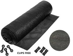 soclerg 90% 6ft X 8ft Heavy Duty BIack Sunblock Shade Cloth -Cut Edge with Free clips for Plant  ...