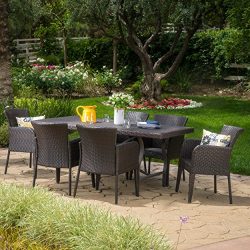 Cozumel Outdoor 7-Piece Multi-brown Wicker Dining Set