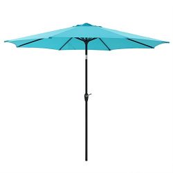 SONGMICS 9 ft UPF50+ Patio Umbrella, 8 Ribs Outdoor Table Umbrella, Sun Shade Canopy with Tilt a ...