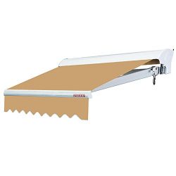 Advaning EA1210-A100H2 Electric Luxury L Series Canopy Sun Shade Retractable Patio Awning, Khaki