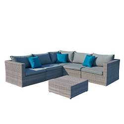 Starsong MS122 Patio Sofa Set Wicker Sectional, Grey