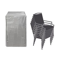 Patio Stackable Chairs Cover Patio Chair Covers Waterproof Durable Grey 26″ L x 34″  ...